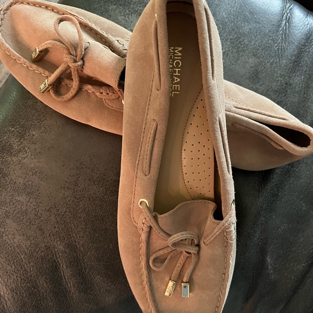 Michael Kors Tan Moccasins with Decorative Bow